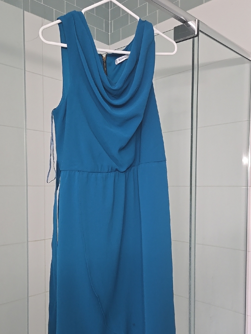 Blue Sleeveless Cowl Neck Dress - Ricki's